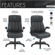 Techni Mobili Medium Back Executive Office Chair with Flip-up Arms Black