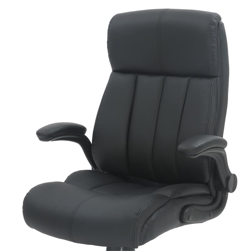 Techni Mobili Medium Back Executive Office Chair with Flip-up Arms Black