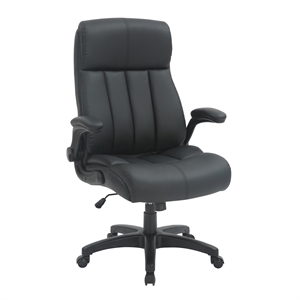Techni Mobili Medium Back Executive Office Chair with Flip-up Arms Black