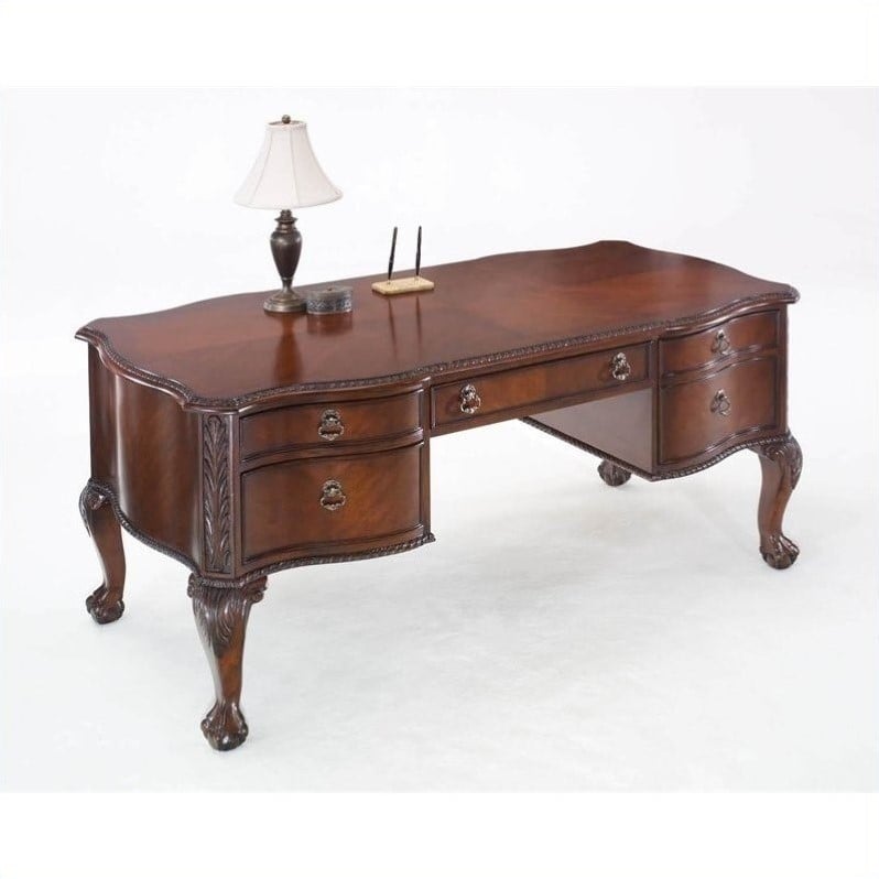 Flexsteel Balmoor Wood Writing Desk in Bordeaux Cherry - 7688-88