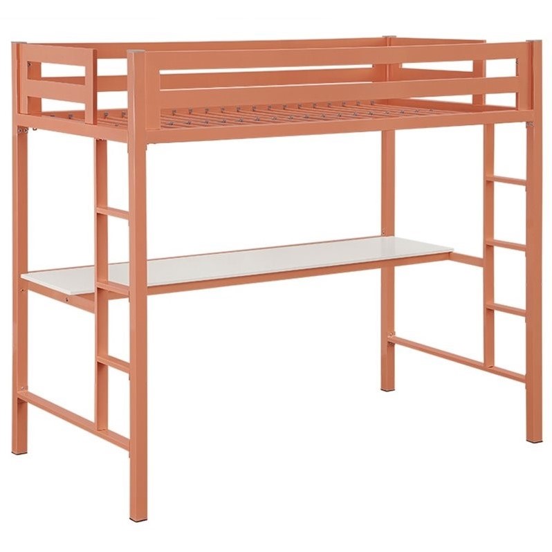 Walker Edison Twin Loft Bed With Desk In C Btsqtozcr