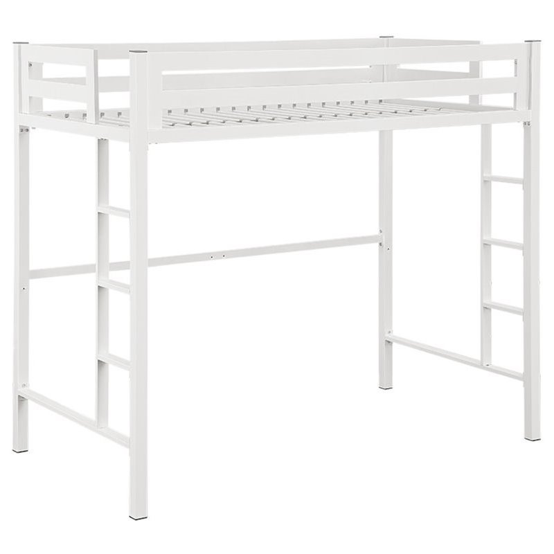 Twin Size Loft Bed In White Btsqtolwh Twin Size Loft Bed In White