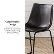 Faux Leather Dining Chairs in Black - Set of 2