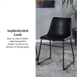 Faux Leather Dining Chairs in Black - Set of 2