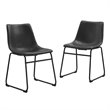 Faux Leather Dining Chairs in Black - Set of 2