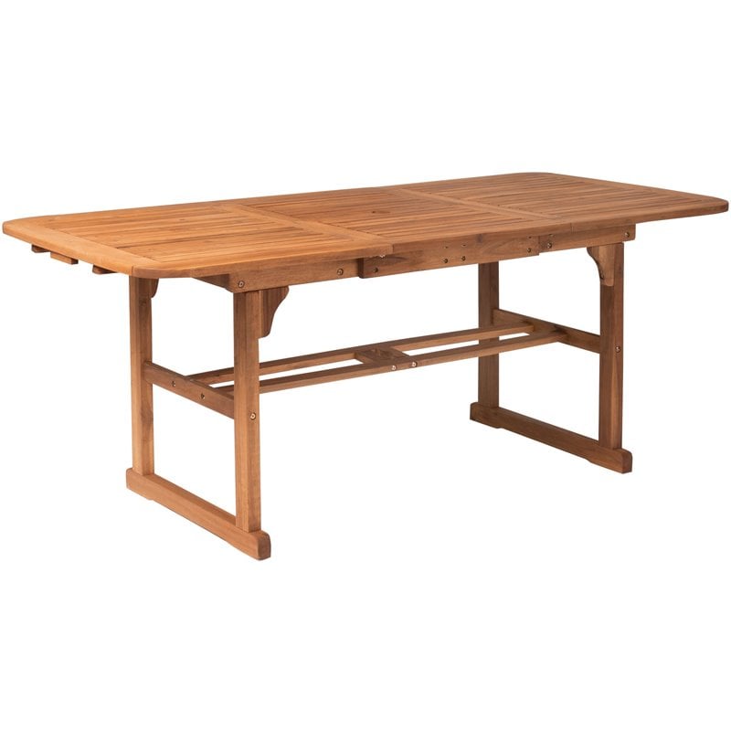 Acacia Wood Patio Dining Table In Brown, Wood Patio Dining Table