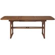 Walker Edison Midland Transitional Acacia Wood Patio Dining Table in Dark Brown