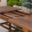 Walker Edison Midland Transitional Acacia Wood Patio Dining Table in Dark Brown