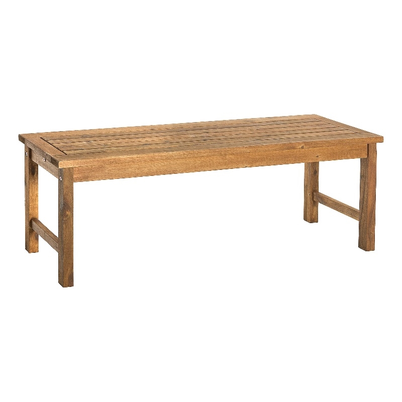 Acacia Wood Patio Bench In Brown Owb7sbr Acacia Wood Patio Bench In Brown