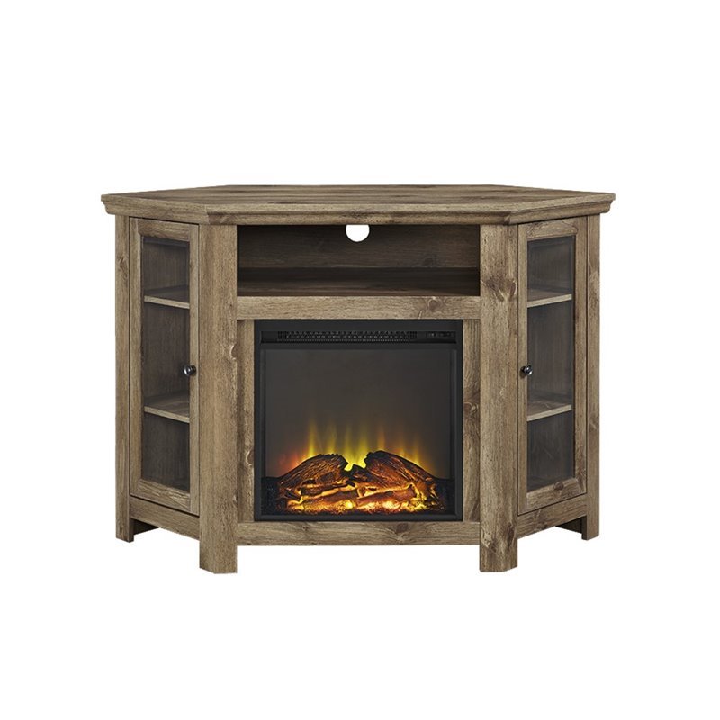 Walker Edison 48 Corner Fireplace Tv Stand In Barnwood