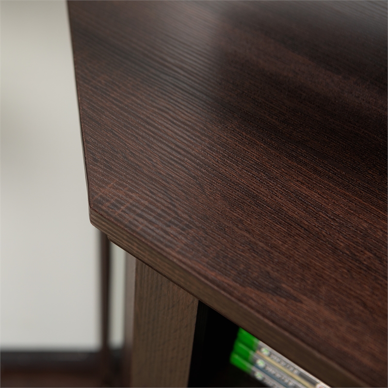 48" MDF Wood Corner Fireplace TV Stand Espresso Cymax Business