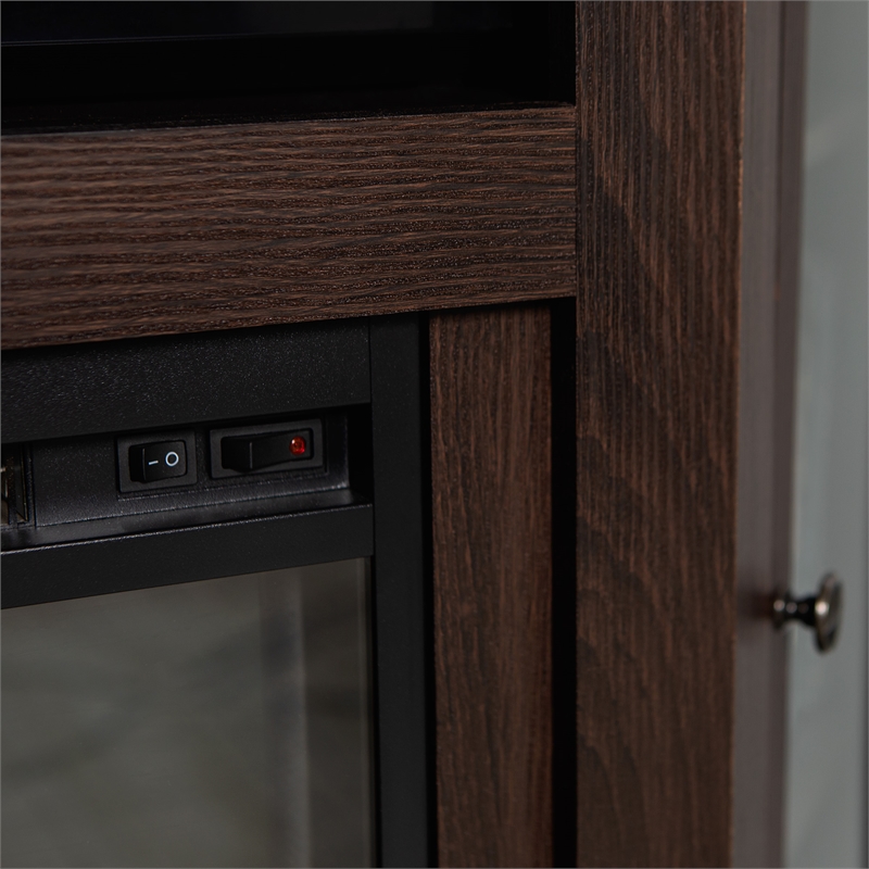 48" MDF Wood Corner Fireplace TV Stand Espresso Cymax Business