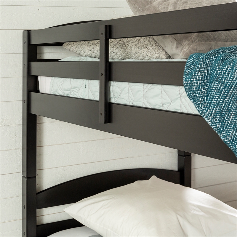 Walker Edison Twin over Twin Wood Bunk Bed in Black BWSTOTBL