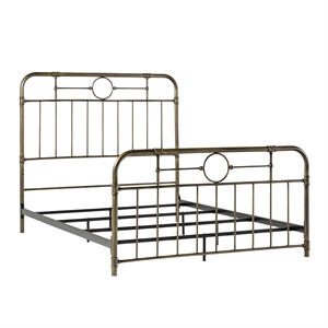 antiqua metal pipe queen size bed - bronze