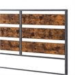 Industrial Queen Size Metal and Wood Plank Bed - Brown