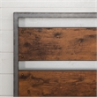 Industrial Queen Size Metal and Wood Plank Bed - Brown