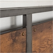 Industrial Queen Size Metal and Wood Plank Bed - Brown
