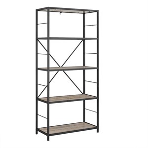 mer-1275 4 shelf rustic metal media bookcase