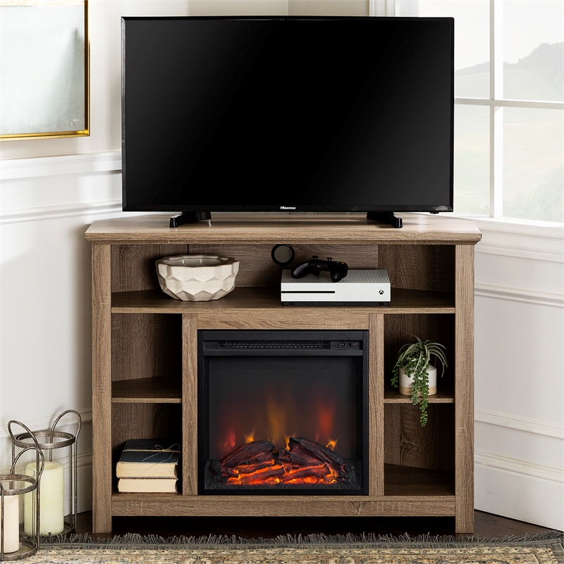 Walker Edison 58 Wood Fireplace Media TV Stand Console, 42 OFF