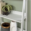 Walker Edison 4 Shelf Transitional Wood Ladder Bookcase in White