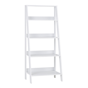 walker edison ladder bookcase in white