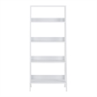 Walker Edison 4 Shelf Transitional Wood Ladder Bookcase in White