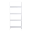 Walker Edison 4 Shelf Transitional Wood Ladder Bookcase in White