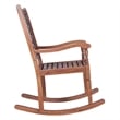 Outdoor Wood Patio Rocking Chair in Dark Brown