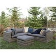 4 Piece Rattan Patio Sectional Set in Gray