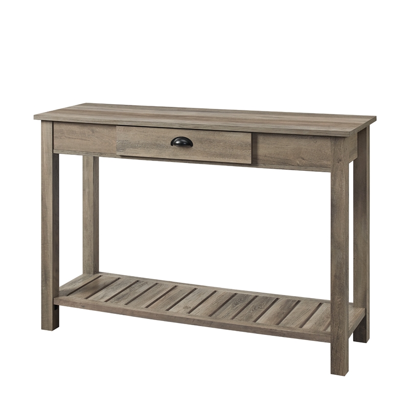 48" Wood Country Style Entry Console Table Gray Wash