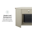 48 inch Wood Corner Fireplace Media TV Stand in White Oak
