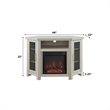 48 inch Wood Corner Fireplace Media TV Stand in White Oak