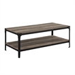Angle Iron Rustic Metal and Wood Coffee Table in Gray Wash