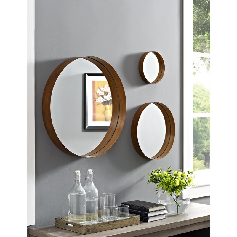 Modern Metal Wall Mirrors Set Of 3, Set Of Mirrors For Bedroom