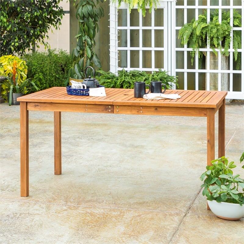 60" Acacia Wood Patio Simple Dining Table Brown Cymax Business
