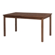 Walker Edison Crosswinds Simple Acacia Wood Patio Dining Table in Dark Brown