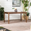 Walker Edison Crosswinds Simple Acacia Wood Patio Dining Table in Dark Brown