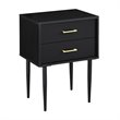 Modern Side Table with gold metal handles - Black