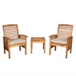 Acacia Wood Patio Chairs and Side Table - Brown