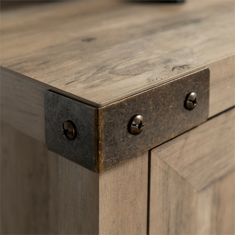 44 inch Rustic Farmhouse Barn Door TV Stand - Grey Wash