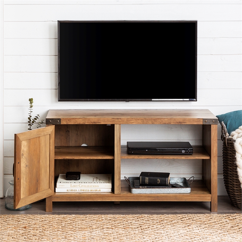 44 Inch Rustic Farmhouse Barn Door Tv Stand Reclaimed Barnwood