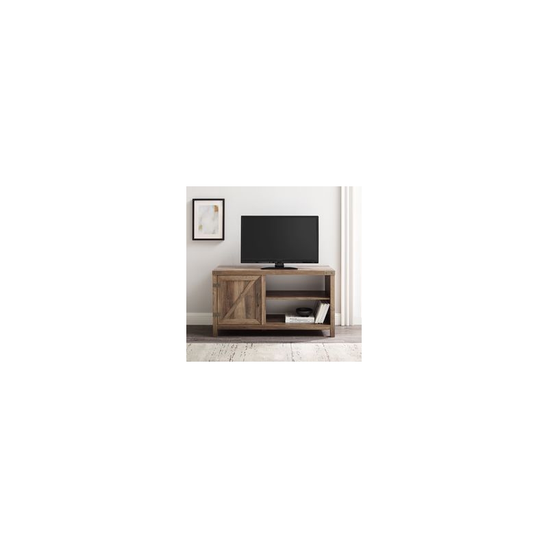 44 inch Rustic Farmhouse Barn Door TV Stand - Reclaimed Barnwood