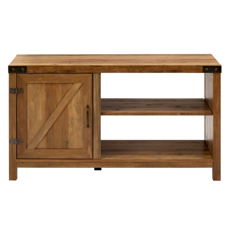 44 inch Rustic Farmhouse Barn Door TV Stand - Reclaimed Barnwood