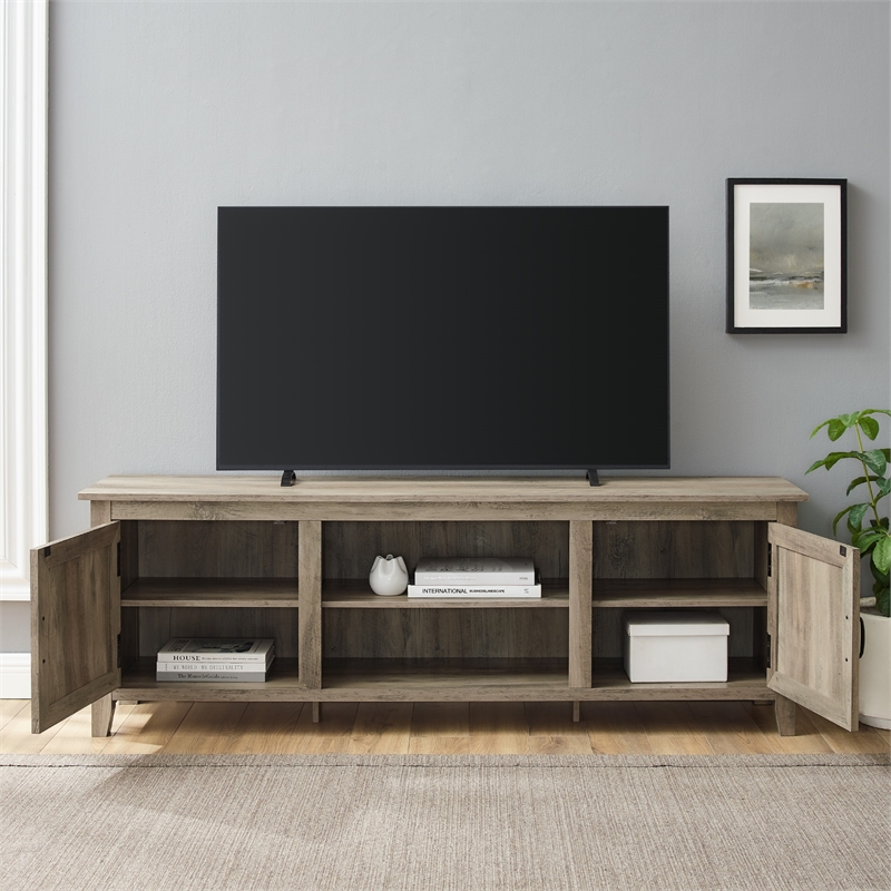 Walker Edison Simple Wood/High-Grade MDF TV Stand for TVs up to 78