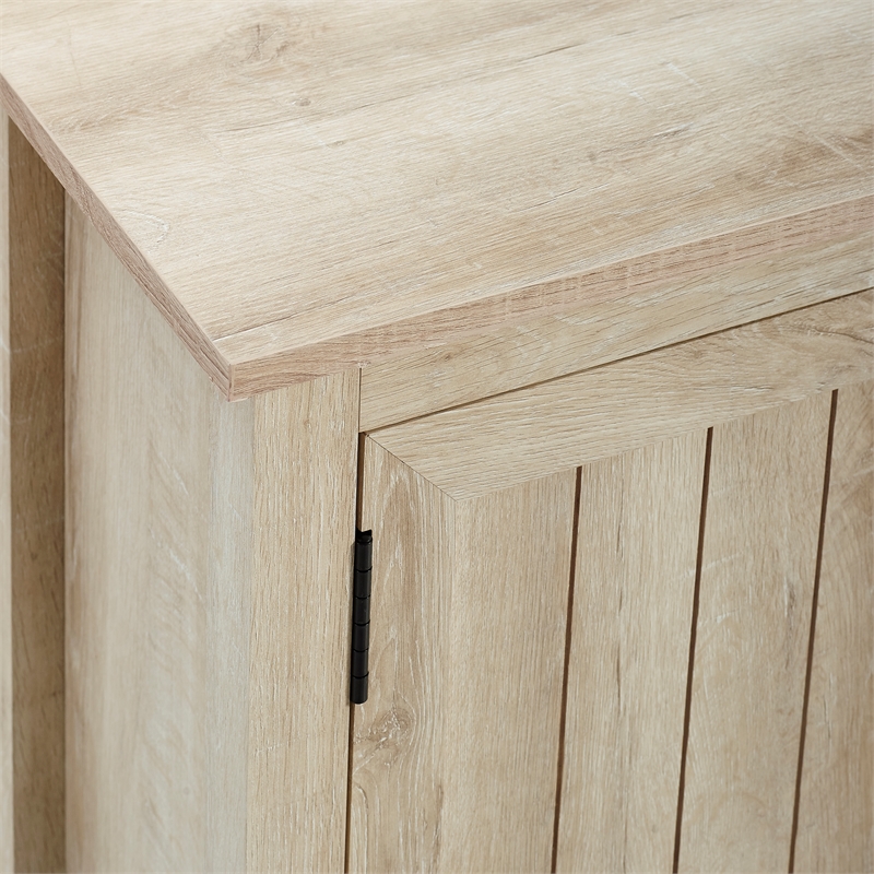 70 inch Farmhouse TV Console with Side Doors - White Oak