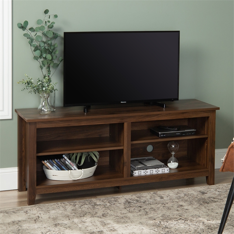 Walker Edison Essential Wood TV Media Stand for TVs up to 60