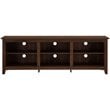 70 inch Wood Media TV Stand Storage Console in Dark Walnut