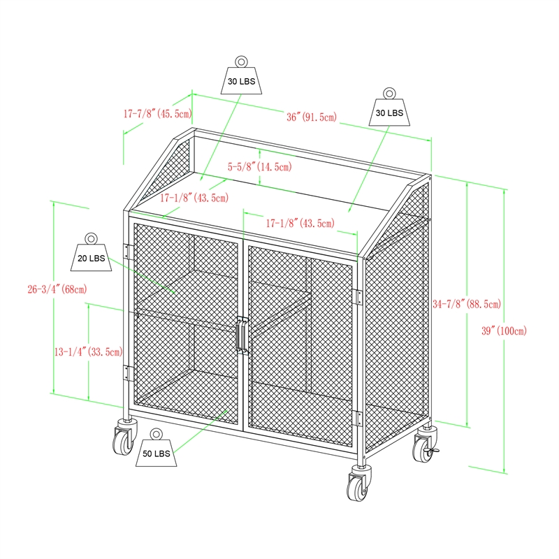 33 inch Industrial Black and Rustic Oak Metal and Wood Bar Cabinet with Mesh