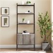 72-inch Grey Wash Wood and Metal Ladder Storage Shelf