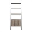 72-inch Grey Wash Wood and Metal Ladder Storage Shelf